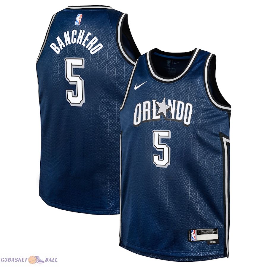 Youth Orlando Magic Paolo Banchero Navy Swingman Replica Jersey - City Edition