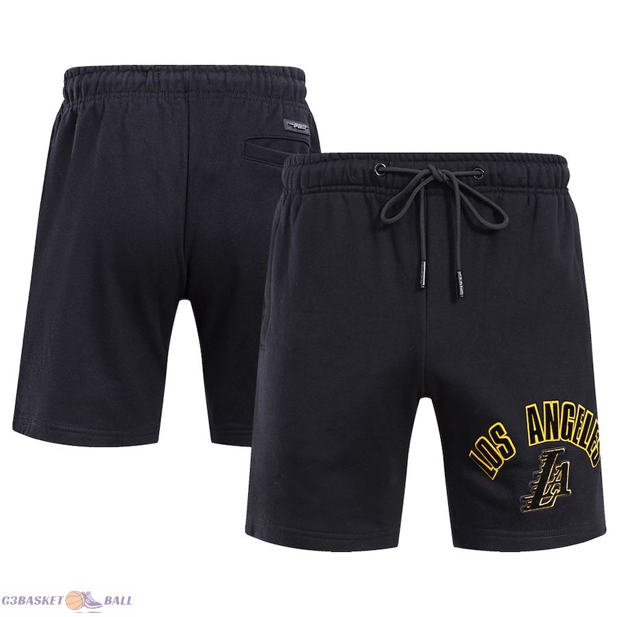 Men's Los Angeles Lakers Pro Standard Black Classic FLC Shorts