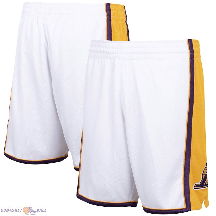 Men's Los Angeles Lakers Mitchell & Ness White 2009/10 Hardwood Classics Authentic Shorts