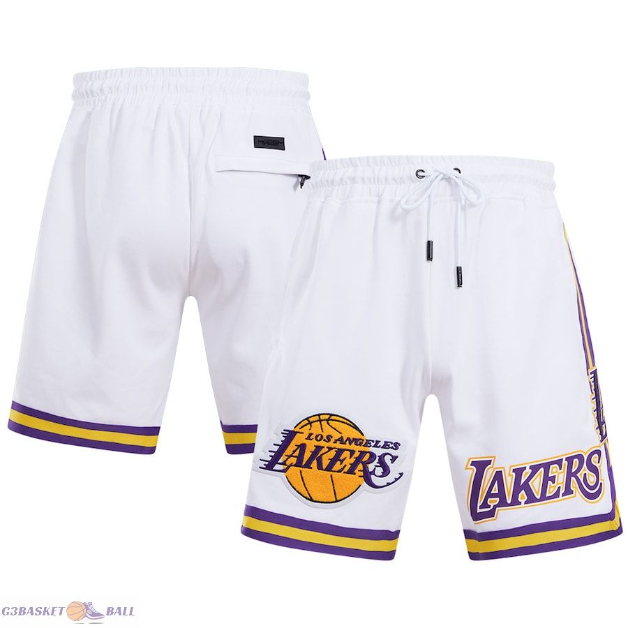 Men's Los Angeles Lakers Pro Standard White Classic Chenille DK Shorts