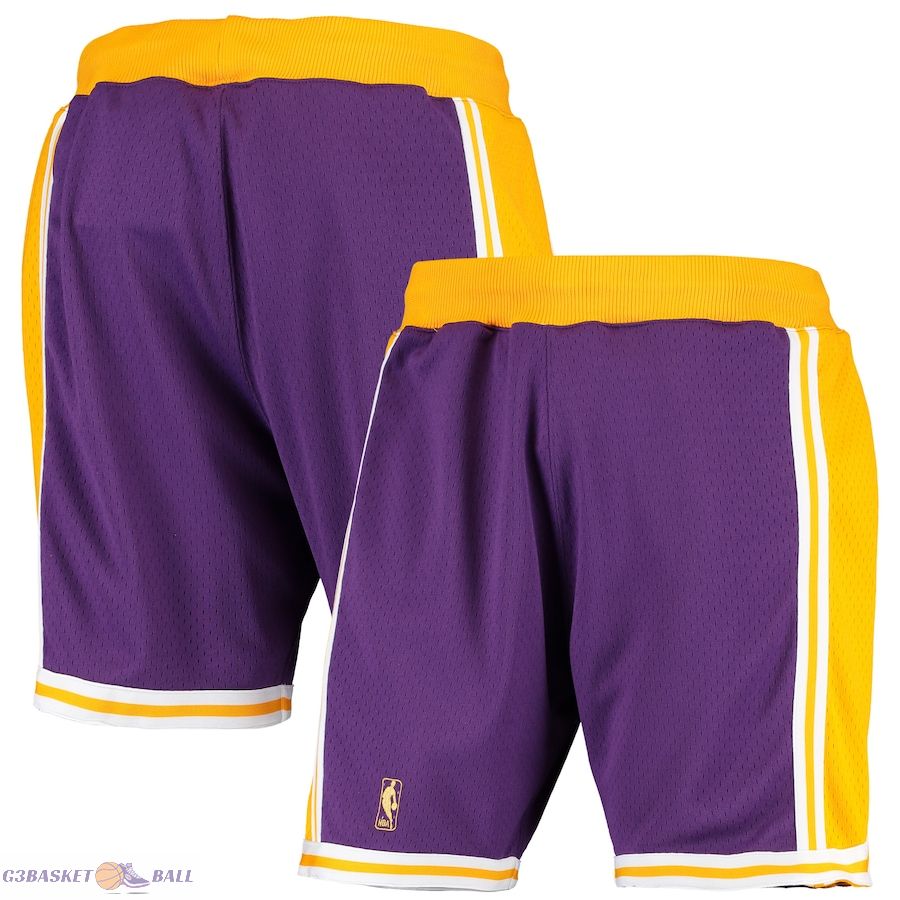 Men's Los Angeles Lakers Mitchell & Ness Purple 1996-1997 Hardwood Classics Throwback Authentic Shorts