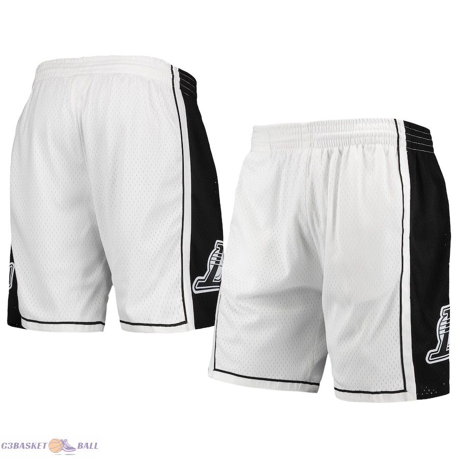 Men's Los Angeles Lakers Mitchell & Ness Hardwood Classics White Out Swingman Shorts