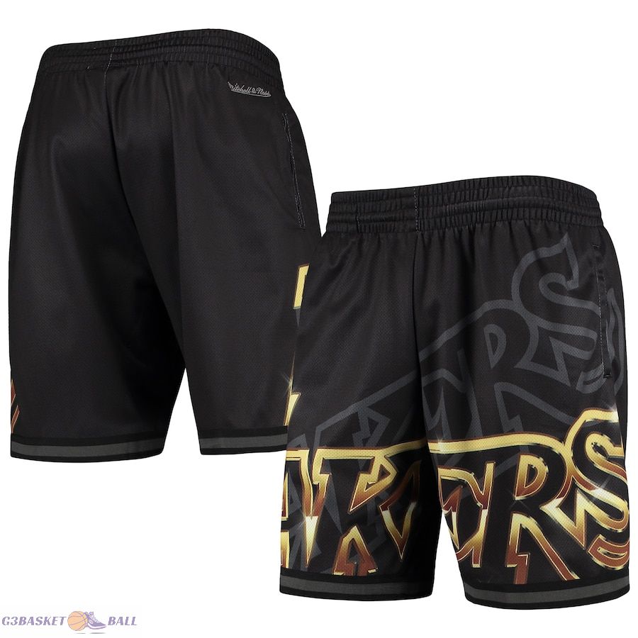 Men's Los Angeles Lakers Mitchell & Ness Black Big Face 4.0 Fashion Shorts