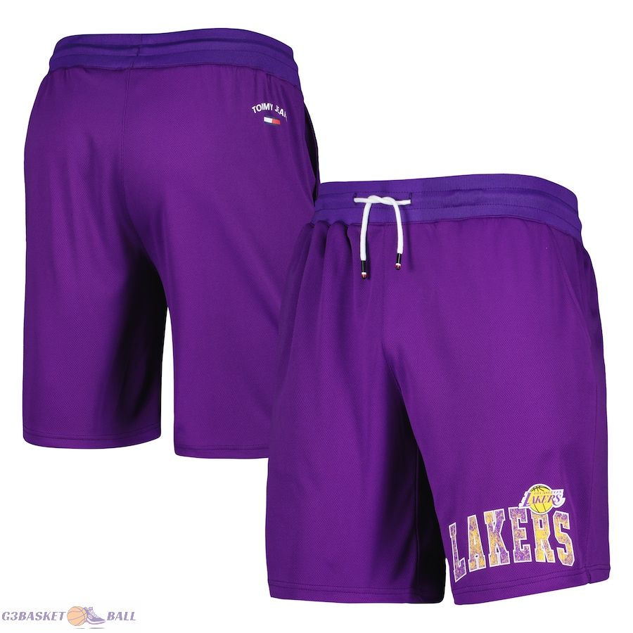 Men's Los Angeles Lakers Tommy Jeans Purple Mike Mesh Basketball Shorts