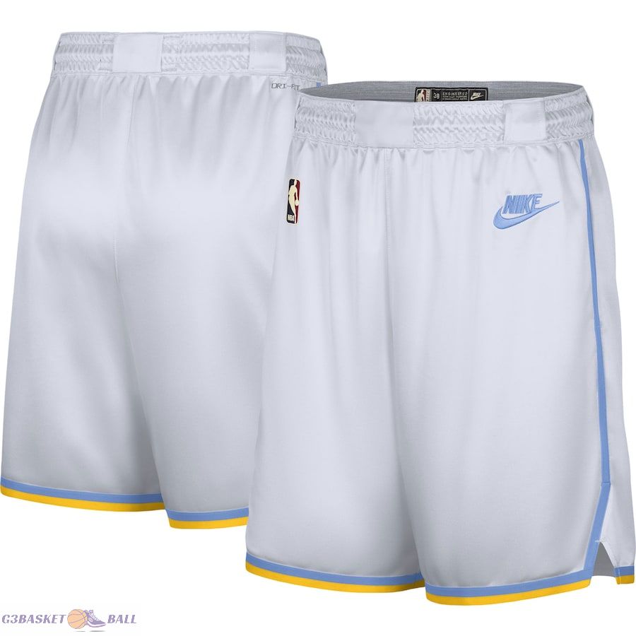 Men's Los Angeles Lakers White 2022/23 Classic Edition Swingman Performance Shorts