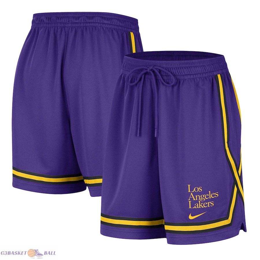 Women's Los Angeles Lakers Purple Authentic Crossover Fly Performance Shorts