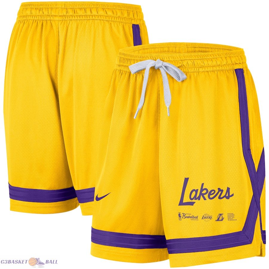 Women's Los Angeles Lakers Gold Crossover Performance Shorts