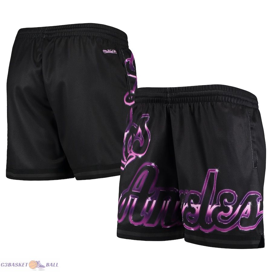 Women's Los Angeles Lakers Mitchell & Ness Black Big Face 4.0 Mesh Shorts