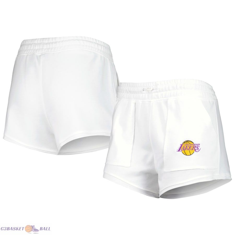 Women's Los Angeles Lakers Concepts Sport White Sunray Shorts