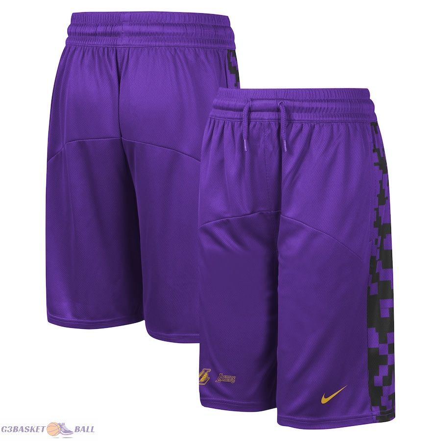 Youth Los Angeles Lakers Purple Courtside Starting Five Team Shorts