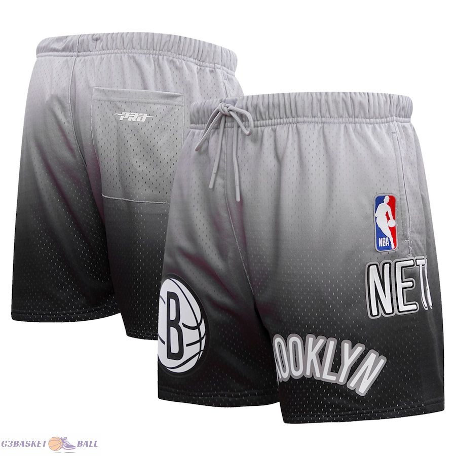 Men's Brooklyn Nets Pro Standard Black/Gray Ombre Mesh Shorts