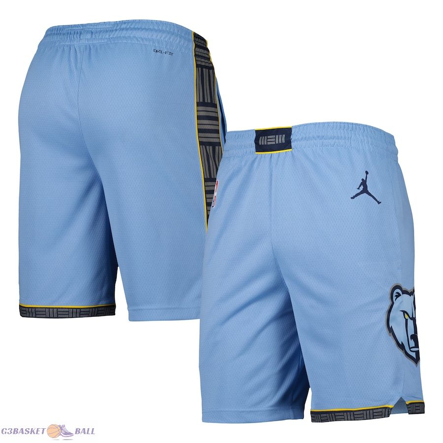 Men's Memphis Grizzlies Jordan Brand Light Blue 2022/2023 Statement Edition Swingman Performance Shorts