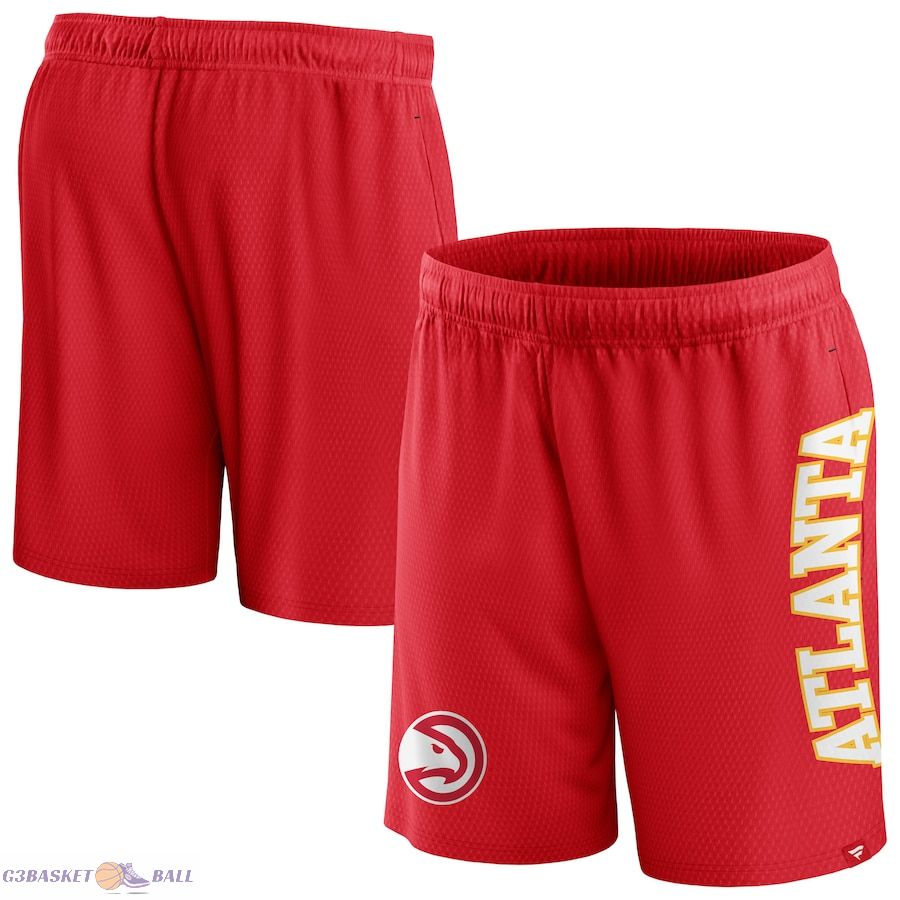 Men's Atlanta Hawks Fanatics Red Post Up Mesh Shorts