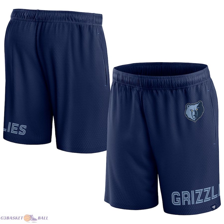 Men's Memphis Grizzlies Fanatics Navy Free Throw Mesh Shorts