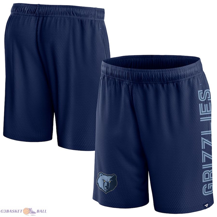 Men's Memphis Grizzlies Fanatics Navy Post Up Mesh Shorts