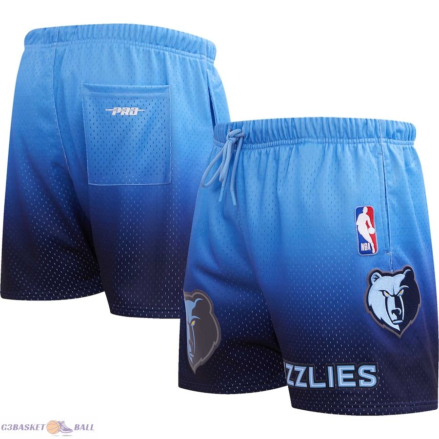 Men's Memphis Grizzlies Pro Standard Navy/Light Blue Ombre Mesh Shorts