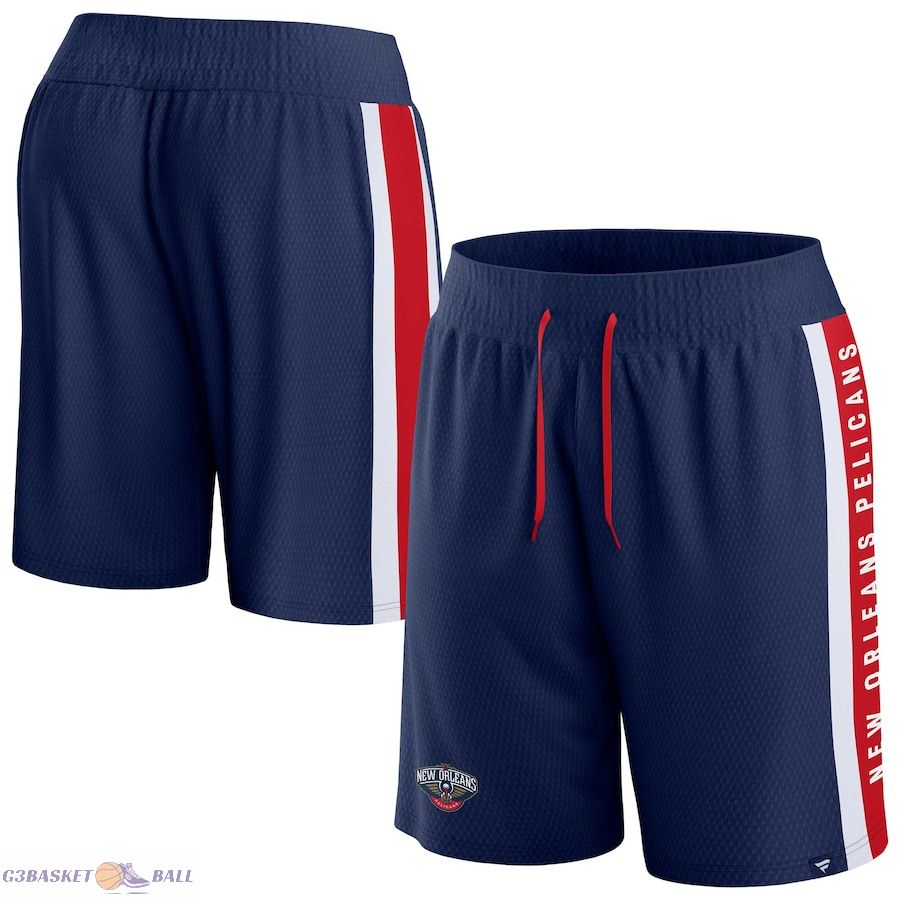 Men's New Orleans Pelicans Fanatics Navy Referee Iconic Mesh Shorts