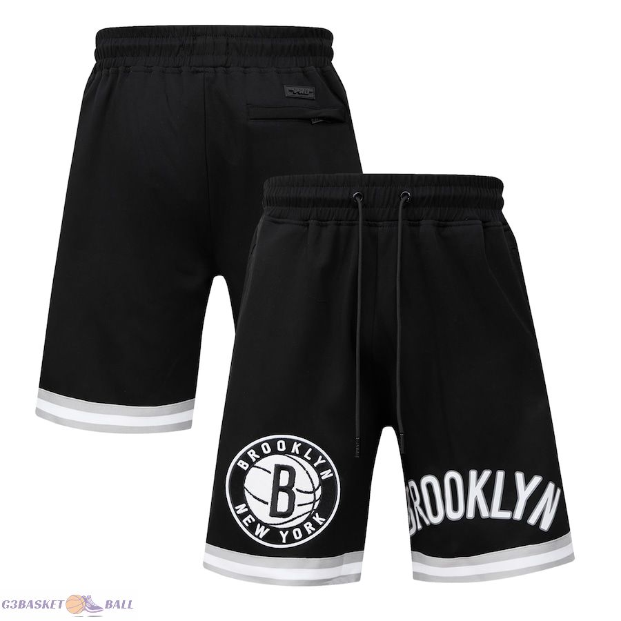 Men's Brooklyn Nets Pro Standard Black Classic Chenille DK Shorts