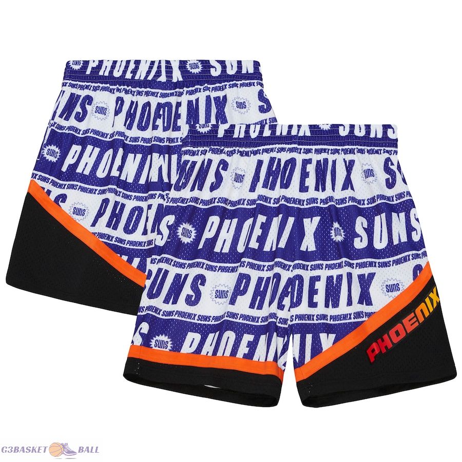 Men's Phoenix Suns Mitchell & Ness Purple 1996-97 Hardwood Classics Teamwrap Swingman Shorts