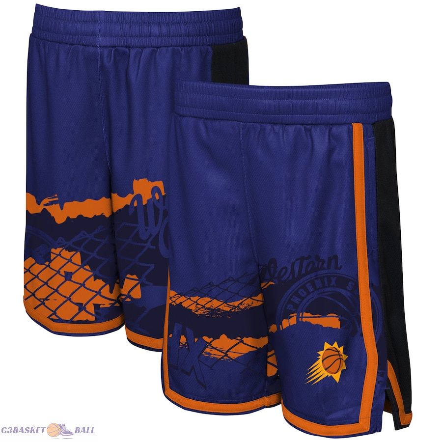 Youth Phoenix Suns Purple Fade Away Shorts