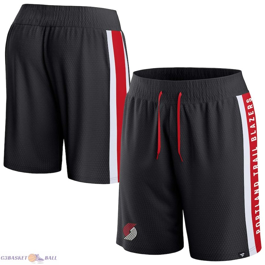 Men's Portland Trail Blazers Fanatics Black Referee Iconic Mesh Shorts