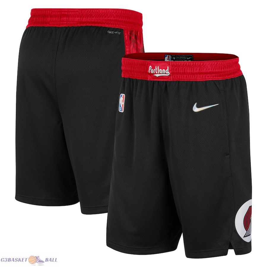 Men's Portland Trail Blazers Black/Red 2021/22 City Edition Swingman Shorts