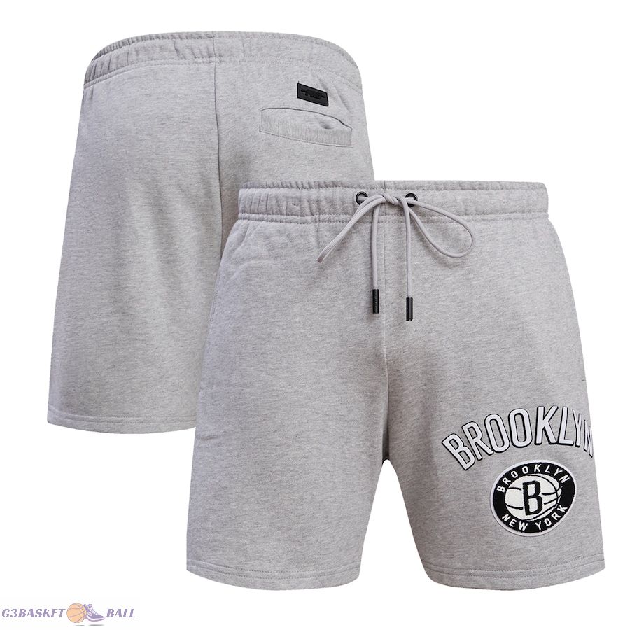 Men's Brooklyn Nets Pro Standard Heather Gray Classic FLC Shorts