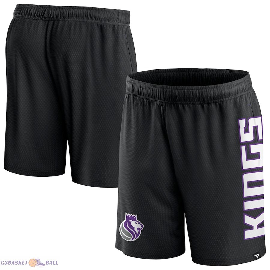 Men's Sacramento Kings Fanatics Black Post Up Mesh Shorts