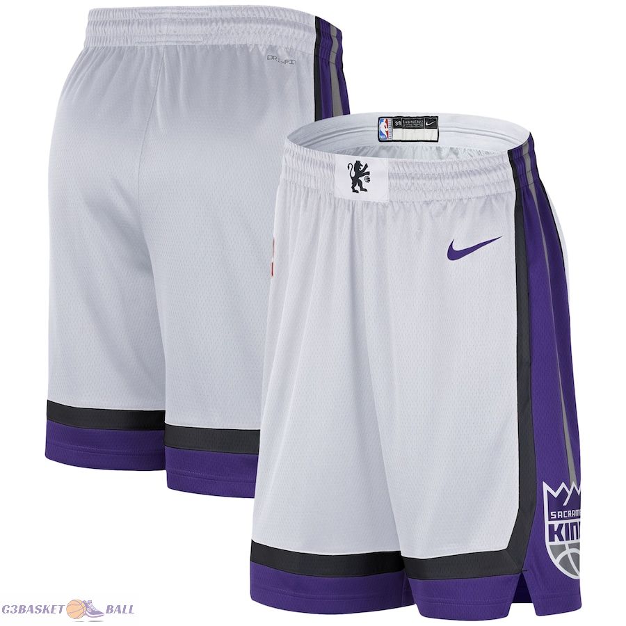 Men's Sacramento Kings White 2022/23 Swingman Performance Shorts - Association Edition