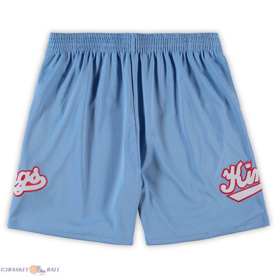 Men's Sacramento Kings Mitchell & Ness Light Blue Big & Tall Hardwood Classics Team Swingman Shorts