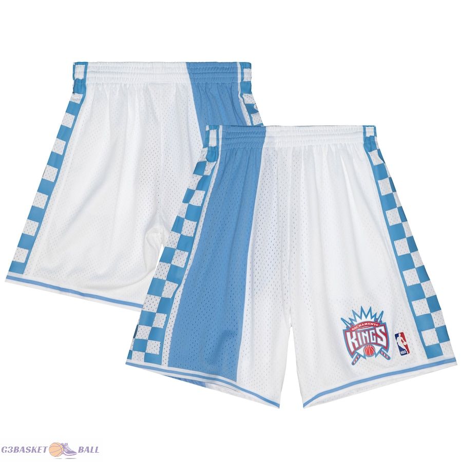 Men's Sacramento Kings Mitchell & Ness White 1994-95 Hardwood Classics Reload 3.0 Swingman Shorts