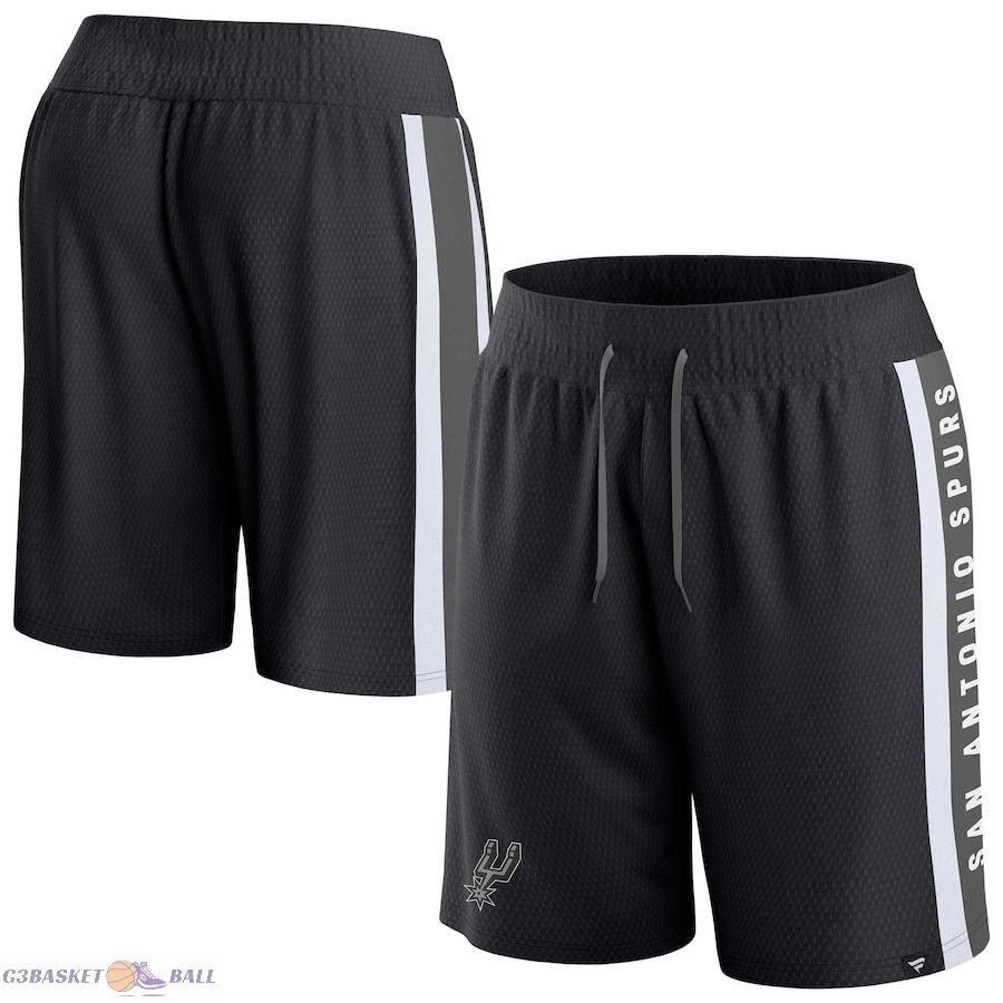 Men's San Antonio Spurs Fanatics Black Referee Iconic Mesh Shorts