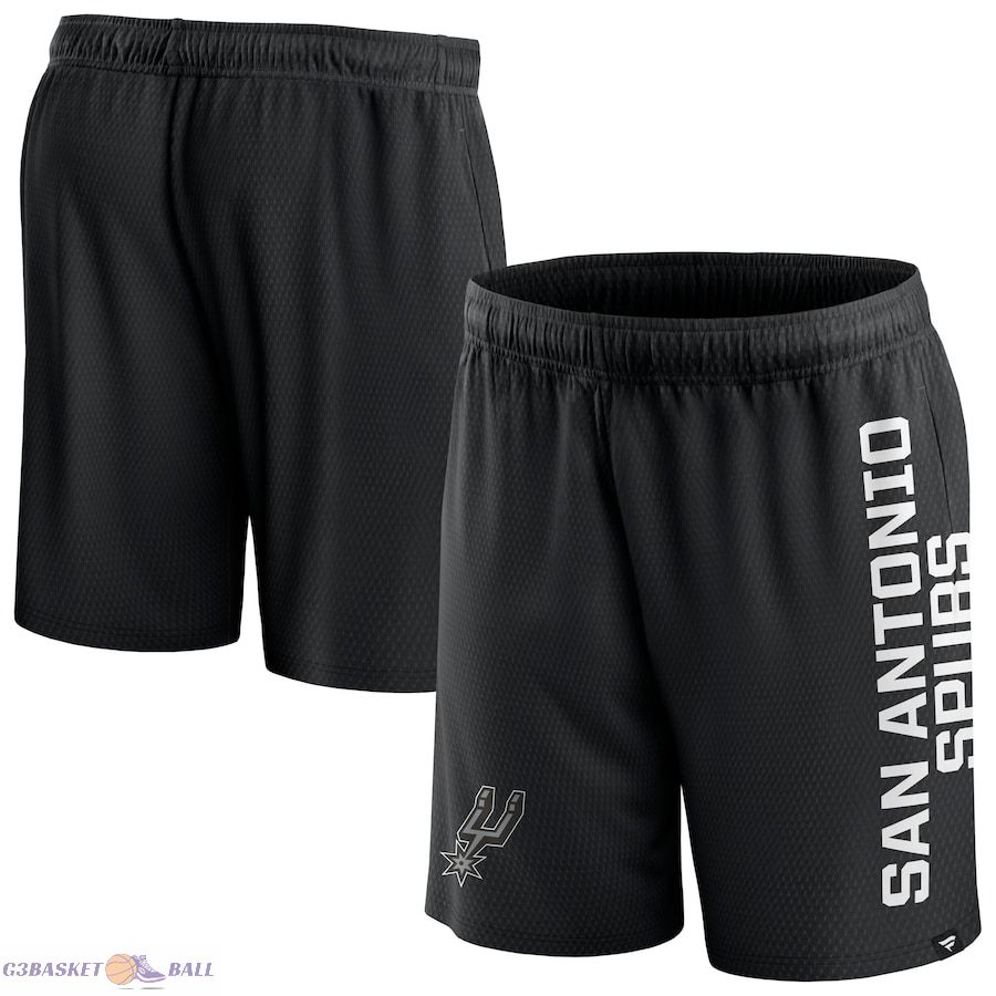 Men's San Antonio Spurs Fanatics Black Post Up Mesh Shorts