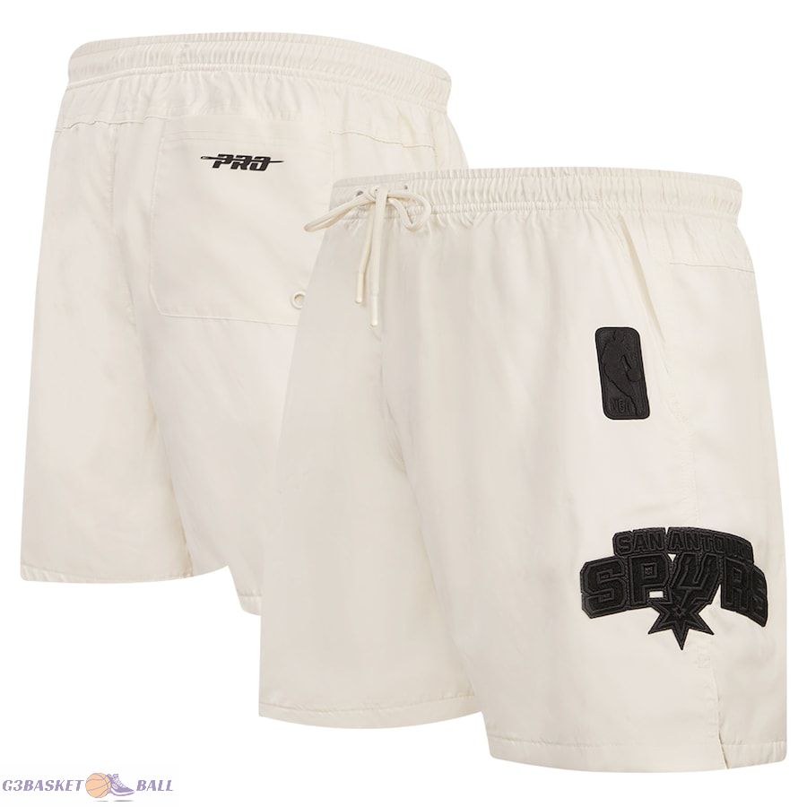 Men's San Antonio Spurs Pro Standard Cream Triple Tonal Woven Shorts