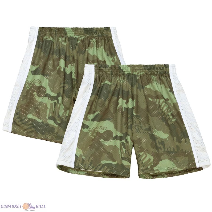 Men's San Antonio Spurs Mitchell & Ness Camo 1998-99 Hardwood Classics Ghost Green Swingman Shorts