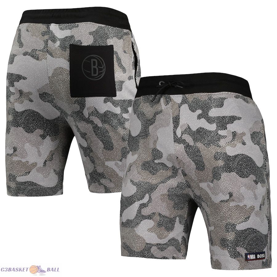 Men's Brooklyn Nets NBA x Hugo Boss Black Slam Camo Shorts