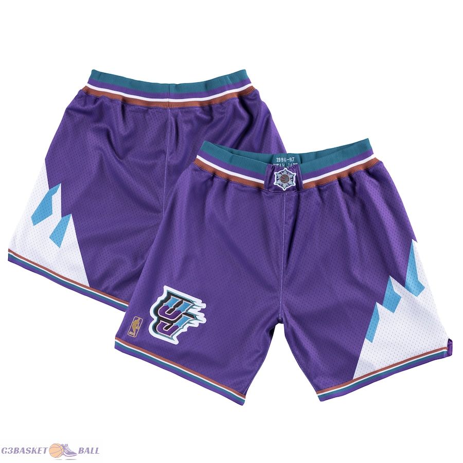 Men's Utah Jazz Mitchell & Ness Purple 1996-97 Hardwood Classics Authentic Shorts