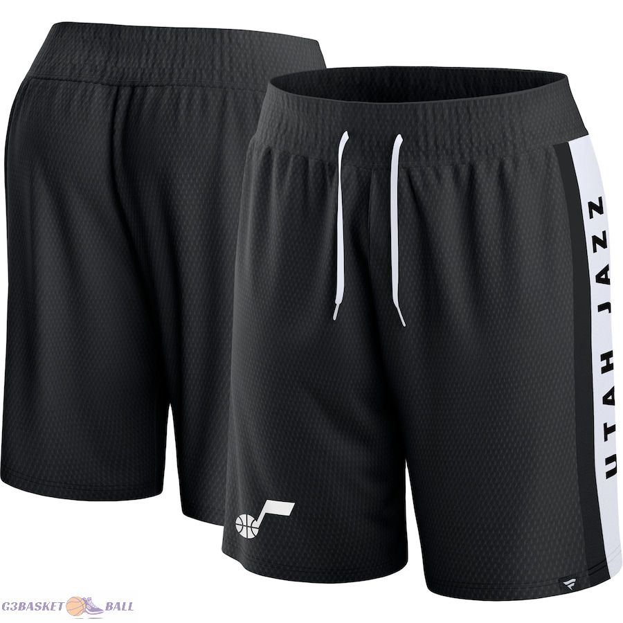 Men's Utah Jazz Fanatics Black Referee Iconic Mesh Shorts