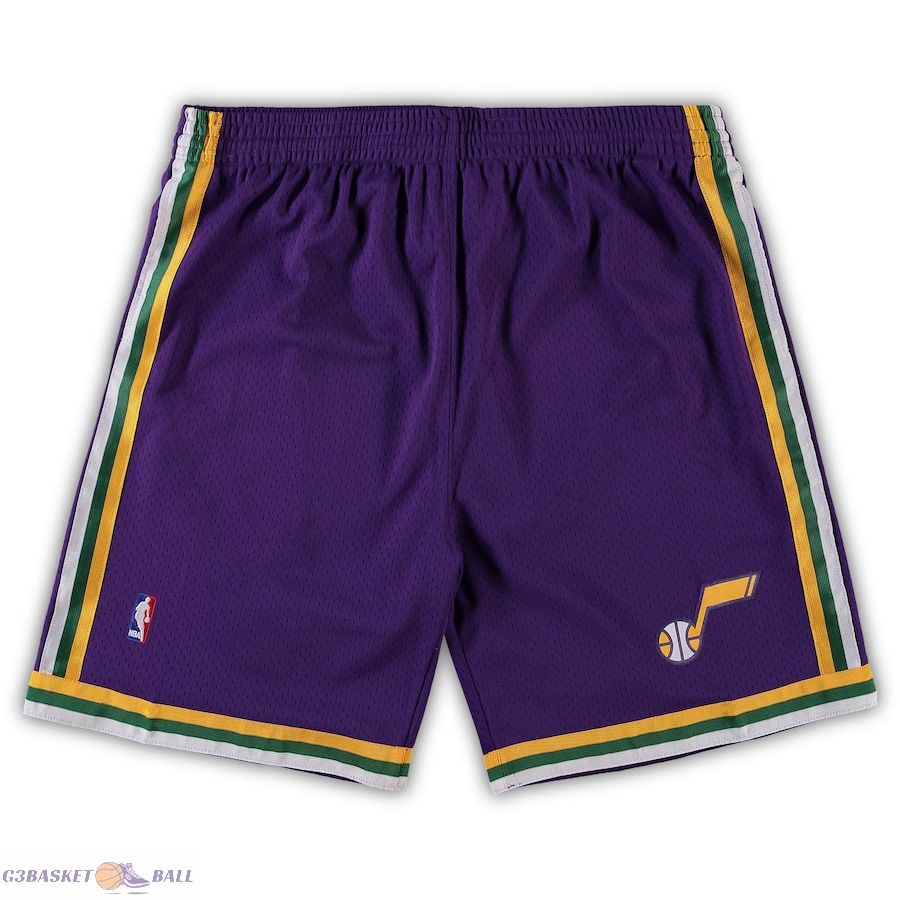 Men's Utah Jazz Mitchell & Ness Purple Big & Tall Hardwood Classics Team Swingman Shorts