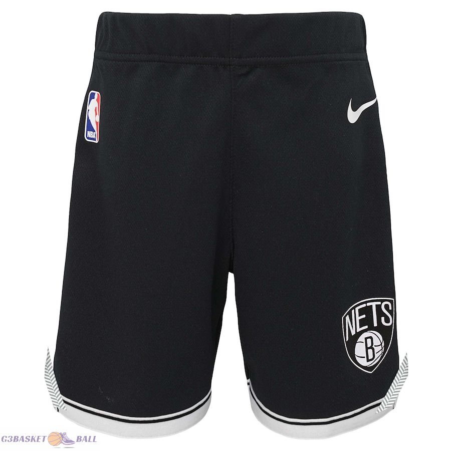 Preschool Brooklyn Nets Black Icon Replica Shorts