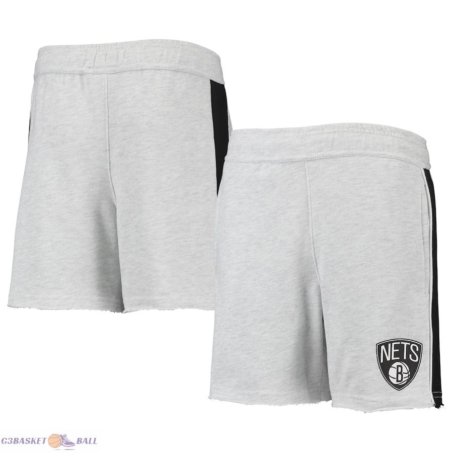 Youth Brooklyn Nets Heathered Gray Wingback Shorts