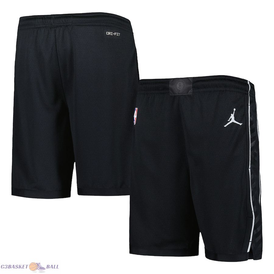 Youth Brooklyn Nets Jordan Brand Black Statement Edition Swingman Performance Shorts