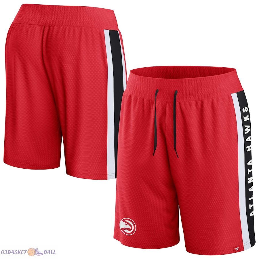 Men's Atlanta Hawks Fanatics Red Referee Iconic Mesh Shorts