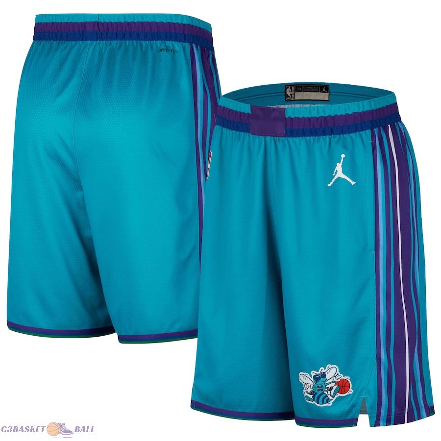 Men's Charlotte Hornets Jordan Brand Teal 2023/24 Classic Edition Hardwood Classics Performance Swingman Shorts