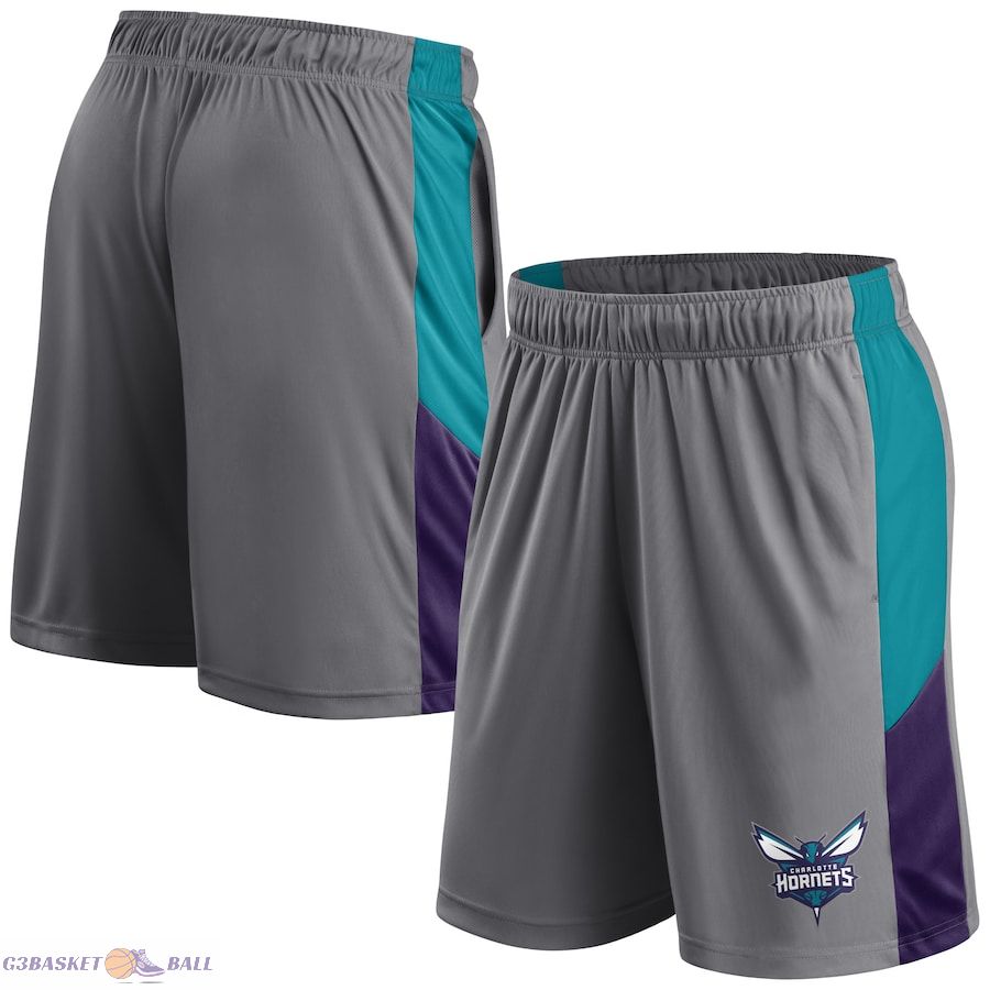 Men's Charlotte Hornets Fanatics Gray Practice Performance Shorts