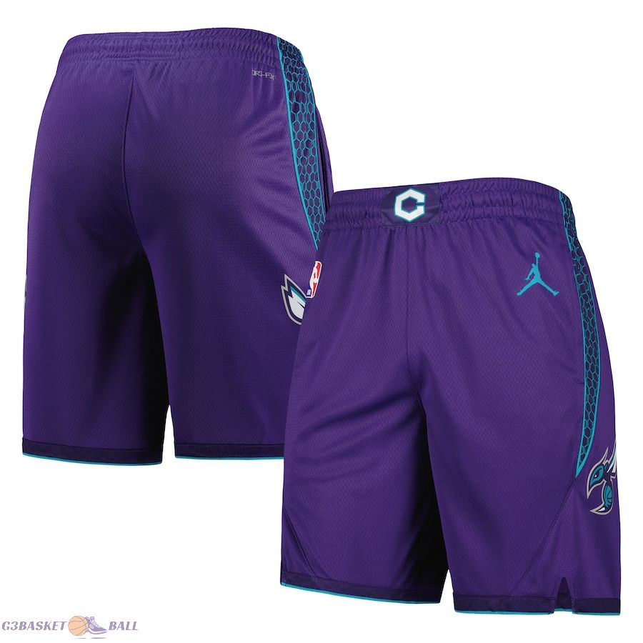 Men's Charlotte Hornets Jordan Brand Purple 2022/2023 Statement Edition Swingman Performance Shorts