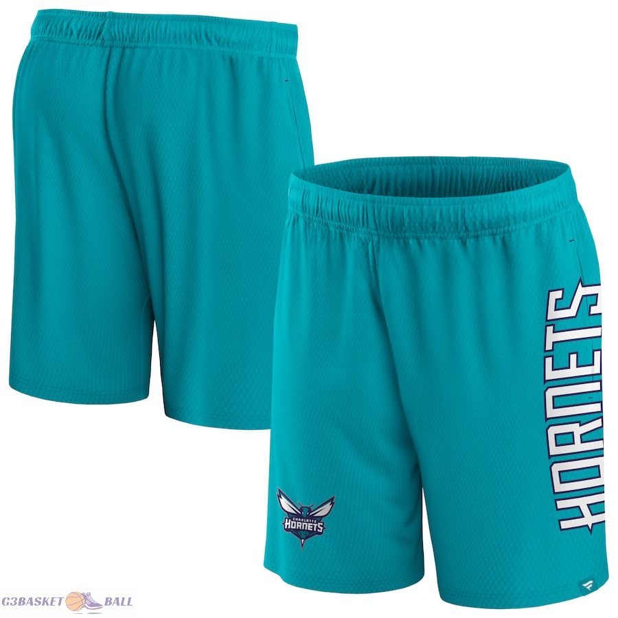 Men's Charlotte Hornets Fanatics Teal Post Up Mesh Shorts