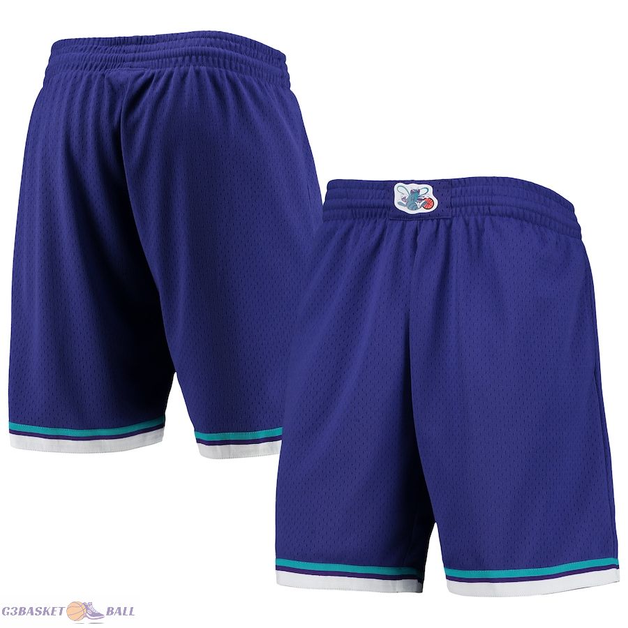 Men's Charlotte Hornets Mitchell & Ness Purple 1994-95 Hardwood Classics Swingman Shorts