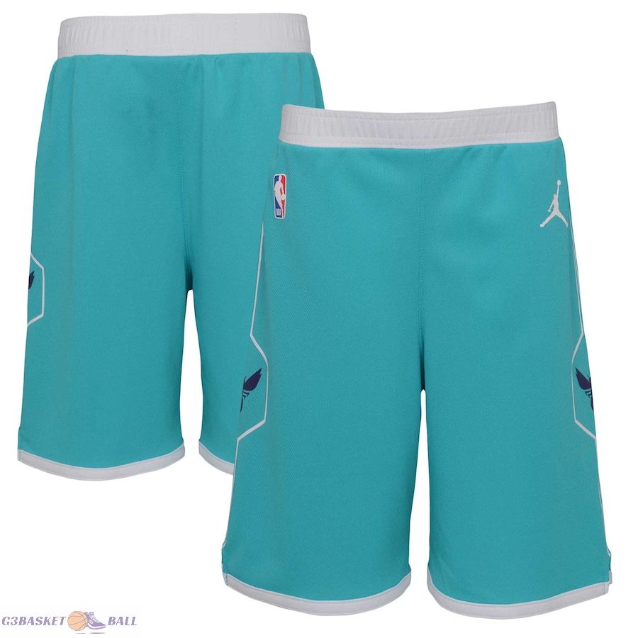 Preschool Charlotte Hornets Jordan Brand Teal 2023/24 Icon Edition Replica Shorts