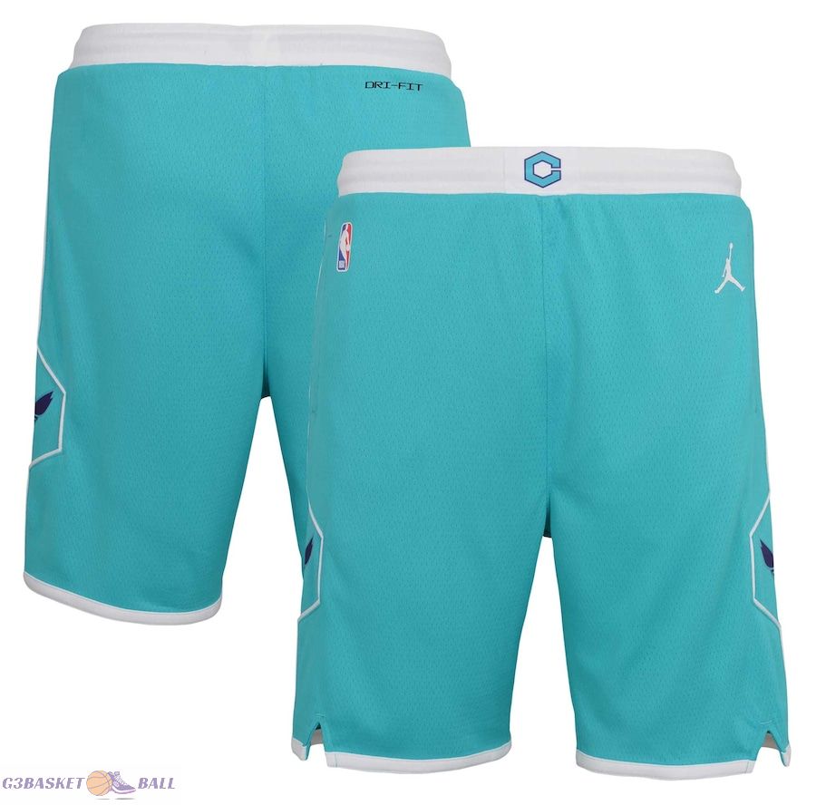 Youth Charlotte Hornets Jordan Brand Teal 2020/21 Icon Edition Swingman Shorts